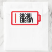 Sociale batterij Introvert. Rechthoekige Sticker (Tas)