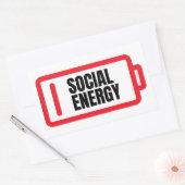 Sociale batterij Introvert. Rechthoekige Sticker (Envelop)