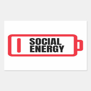Sociale batterij Introvert. Rechthoekige Sticker