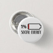 Sociale batterij Introvert. Ronde Button 3,2 Cm (Voorkant /achterkant)