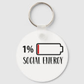 Sociale batterij Introvert. Sleutelhanger (Voorkant)
