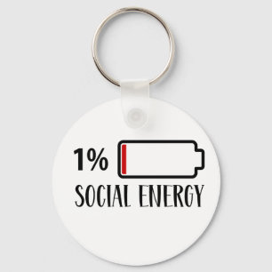 Sociale batterij Introvert. Sleutelhanger