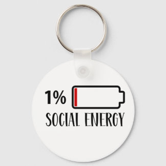 Sociale batterij Introvert. Sleutelhanger