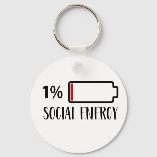 Sociale batterij Introvert. Sleutelhanger (Voorkant)