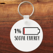 Sociale batterij Introvert. Sleutelhanger (Voorkant)