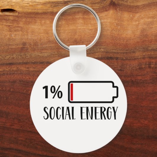 Sociale batterij Introvert. Sleutelhanger (Voorkant)