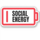 Sociale batterij Introvert. Sticker (Voorkant)