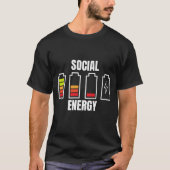 Sociale batterij Introvert. T-shirt (Voorkant)