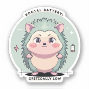 Sociale Batterij Kritiek Laag – Herkenbare Stemmin Sticker