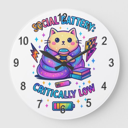 Sociale batterij kritisch... grote klok (Voorkant)