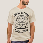Sociale batterij kritisch laag - Cat Lover T-shirt (Voorkant)