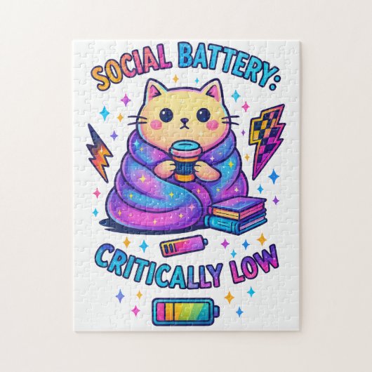 Sociale batterij kritisch... legpuzzel (Verticaal)
