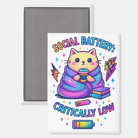 Sociale batterij kritisch... magneet (Voorkant / Achterkant)