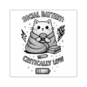 Sociale batterij kritisch... rubberstempel (Afrduk)