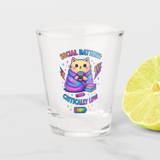 Sociale batterij kritisch... shot glas (Voorkant)