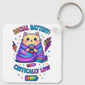 Sociale batterij kritisch... sleutelhanger (Achterkant)