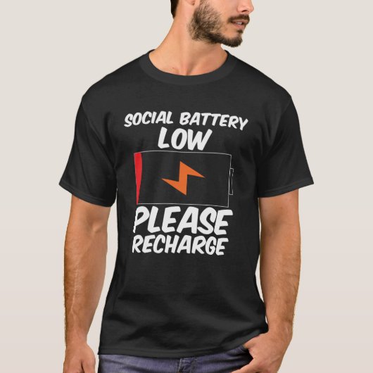 Sociale batterij laag gelieve Introvert Sarca opni T-shirt (Voorkant)