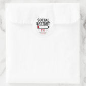 Sociale Batterij Laag Grappige Introvert Sticker | (Tas)