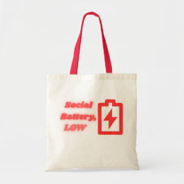 Sociale Batterij Laag Introvert Grappig Minimalist Tote Bag