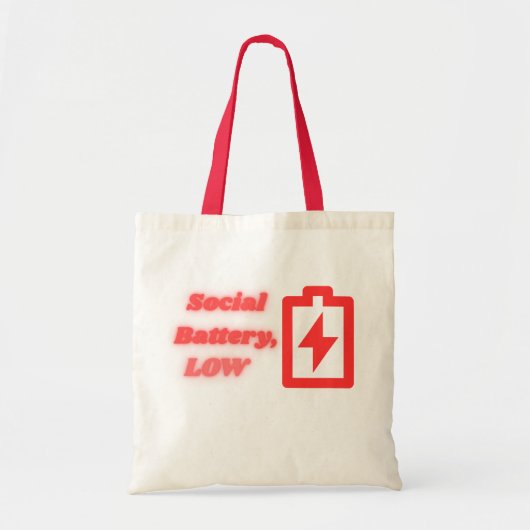 Sociale Batterij Laag Introvert Grappig Minimalist Tote Bag (Voorkant)