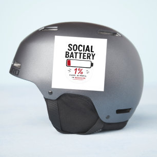 Sociale Batterij Laag Kleine Op Maat Geknipte Viny Sticker