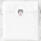 Sociale Batterij Laag Kleine Vierkante Sticker (Tas)