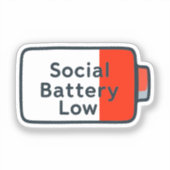 Sociale batterij laag – Laptop Sticker (Voorkant)