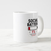 Sociale Batterij Lage Speciale Mok | Grappige Intr (Voorkant rechts)