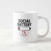 Sociale Batterij Lage Speciale Mok | Grappige Intr (Rechts)