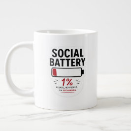 Sociale Batterij Lage Speciale Mok | Grappige Intr