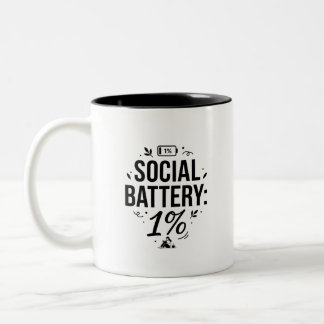 Sociale Batterij Mok Kleur Contrasterend Ontwerp