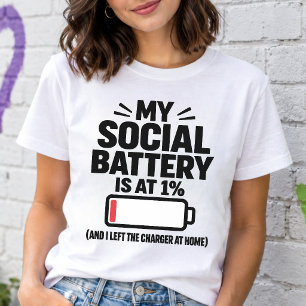 Sociale Batterij Op 1% Introvert Grappig Tri-Blend Shirt