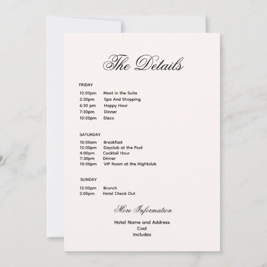 Sociale Club Espresso Cocktail Bach Reisplan en Kaart (Achterkant)