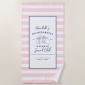 Sociale Club Preppy Bachelorette Feest Strandlaken (Voorkant)