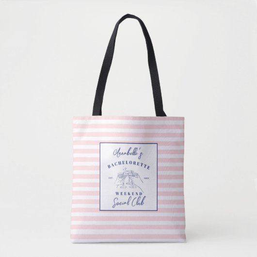 Sociale Club Preppy Bachelorette Feest Tote Bag (Voorkant)