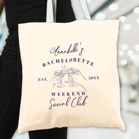 Sociale Club Preppy Bachelorette Feest Tote Bag
