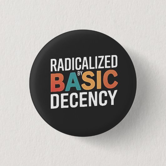 Sociale democratie geradicaliseerd door fatsoen ronde button 3,2 cm (Voorkant)