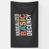 Sociale democratie geradicaliseerd door fatsoen spandoek (Verticaal)