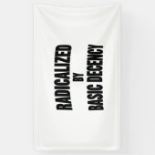 Sociale democratie geradicaliseerd door fatsoen spandoek (Verticaal)