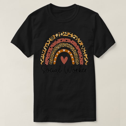 Sociale dienst Leopard Rainbow Gift T-shirt (Design voorkant)