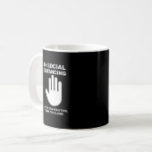 Sociale distantiëring Antisociale introvert Blijf  Koffiemok (Voorkant links)