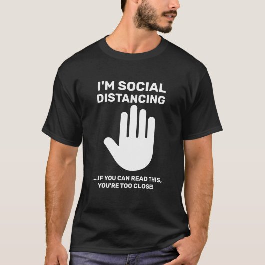 Sociale distantiëring Antisociale introvert Blijf  T-shirt (Voorkant)