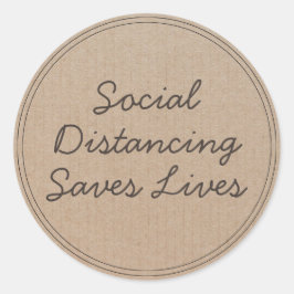 Sociale distantiëring redt levens | Thuis blijven Ronde Sticker