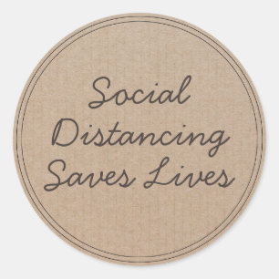 Sociale distantiëring redt levens Thuis blijven Ronde Sticker