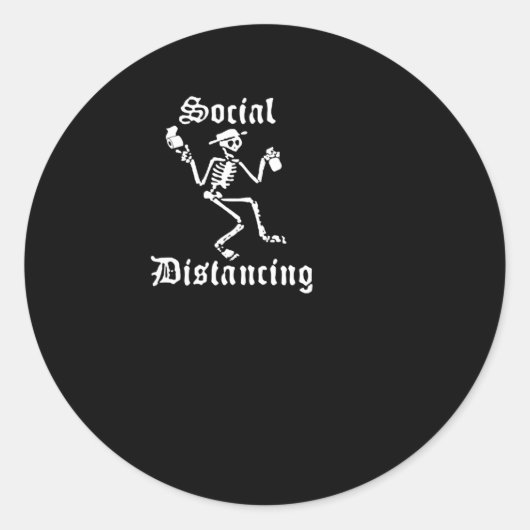 Sociale distantiëring vervorming ronde sticker (Voorkant)