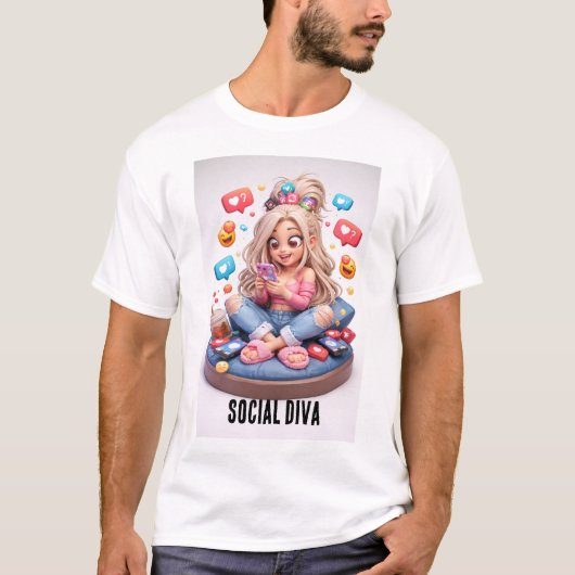 sociale diva t-shirt (Voorkant)