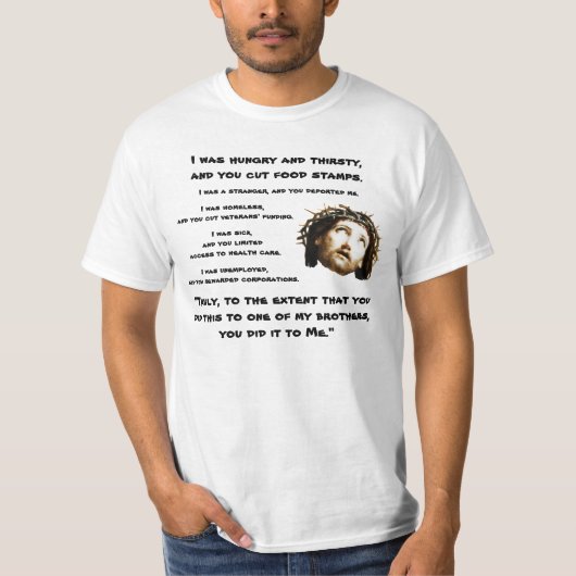 Sociale gerechtigheid Jezus T-shirt (Voorkant)
