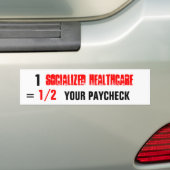 sociale gezondheidszorg, 1, UW PAYCHECK, 1/2, = Bumpersticker (Op auto)