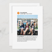 Sociale Groep Extra Foto Afstudeerder Feestuitnodi Aankondiging (Voorkant / Achterkant)