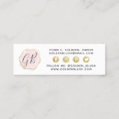 Sociale influencer Blush roze Waterverf & Gold Mini Visitekaartje (Achterkant)